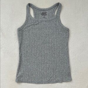 Girls Heather Gray Ribbed Racerback Tank Top More Than Magic size L 10/12